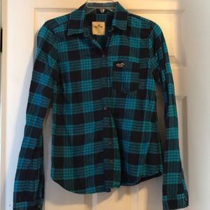 Dark blue/turquoise flannel